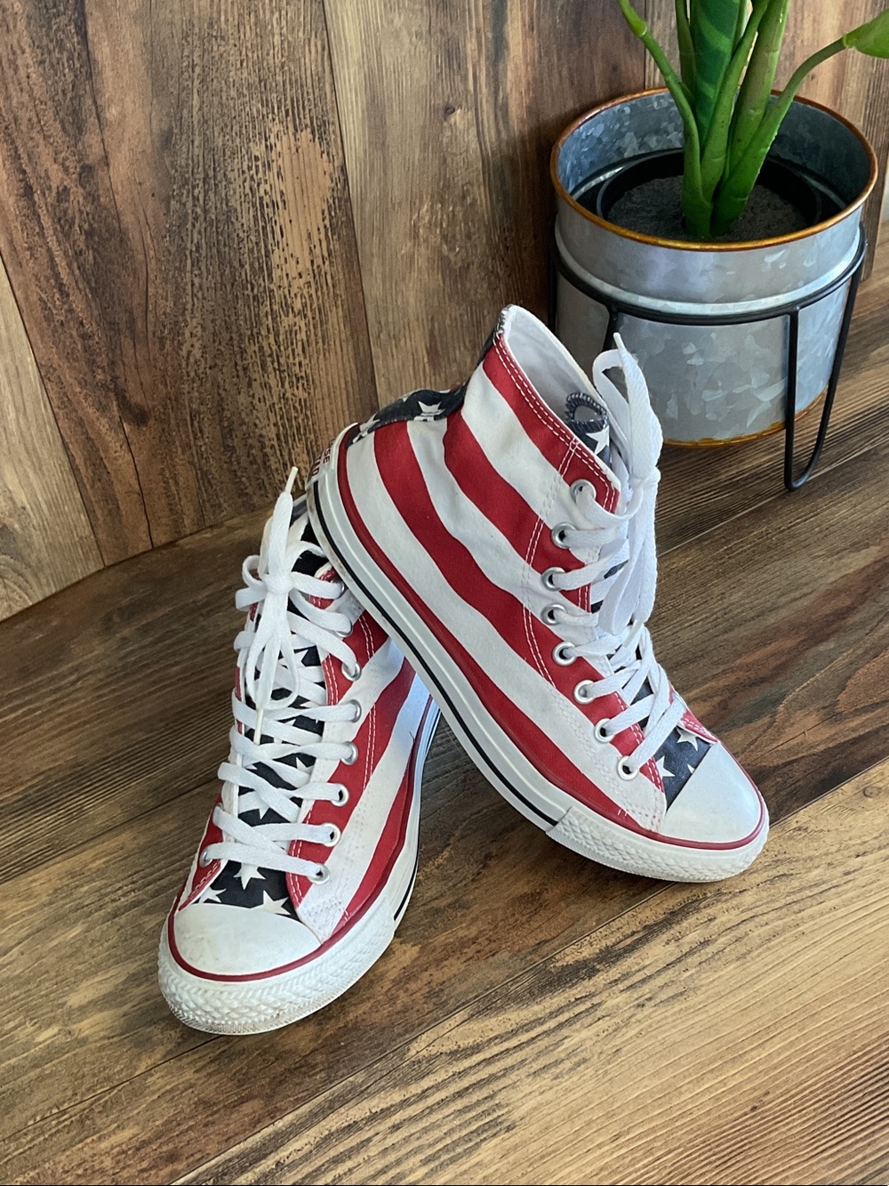 Converse All Star High Top American Flag Chuck Taylor Sneakers Men's 7